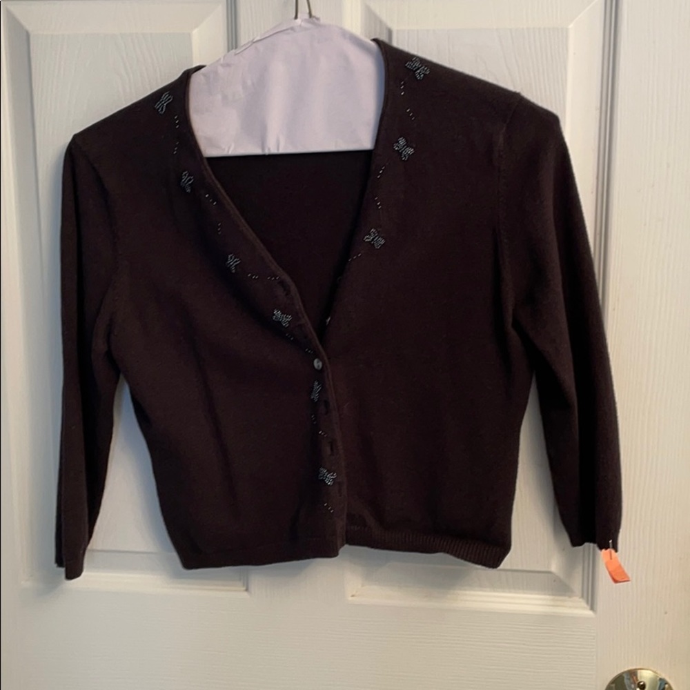 Eastside westside vintage black shrunken cardigan